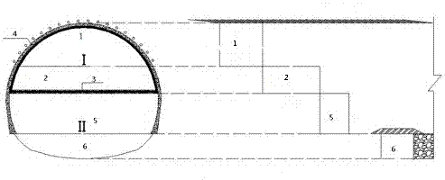 Two-unit and six-step construction method for shallow-buried large-span tunnel