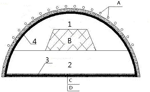 Two-unit and six-step construction method for shallow-buried large-span tunnel