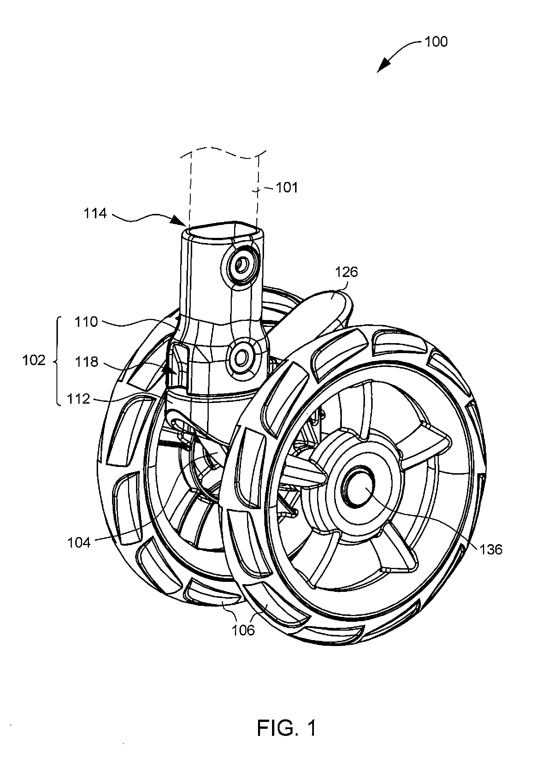 Wheel assembly for an infant carrier apparatus