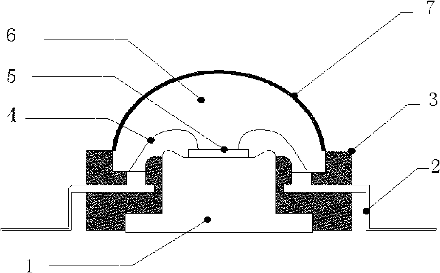 White light lens of light-emitting diode and light-emitting diode composed of lens