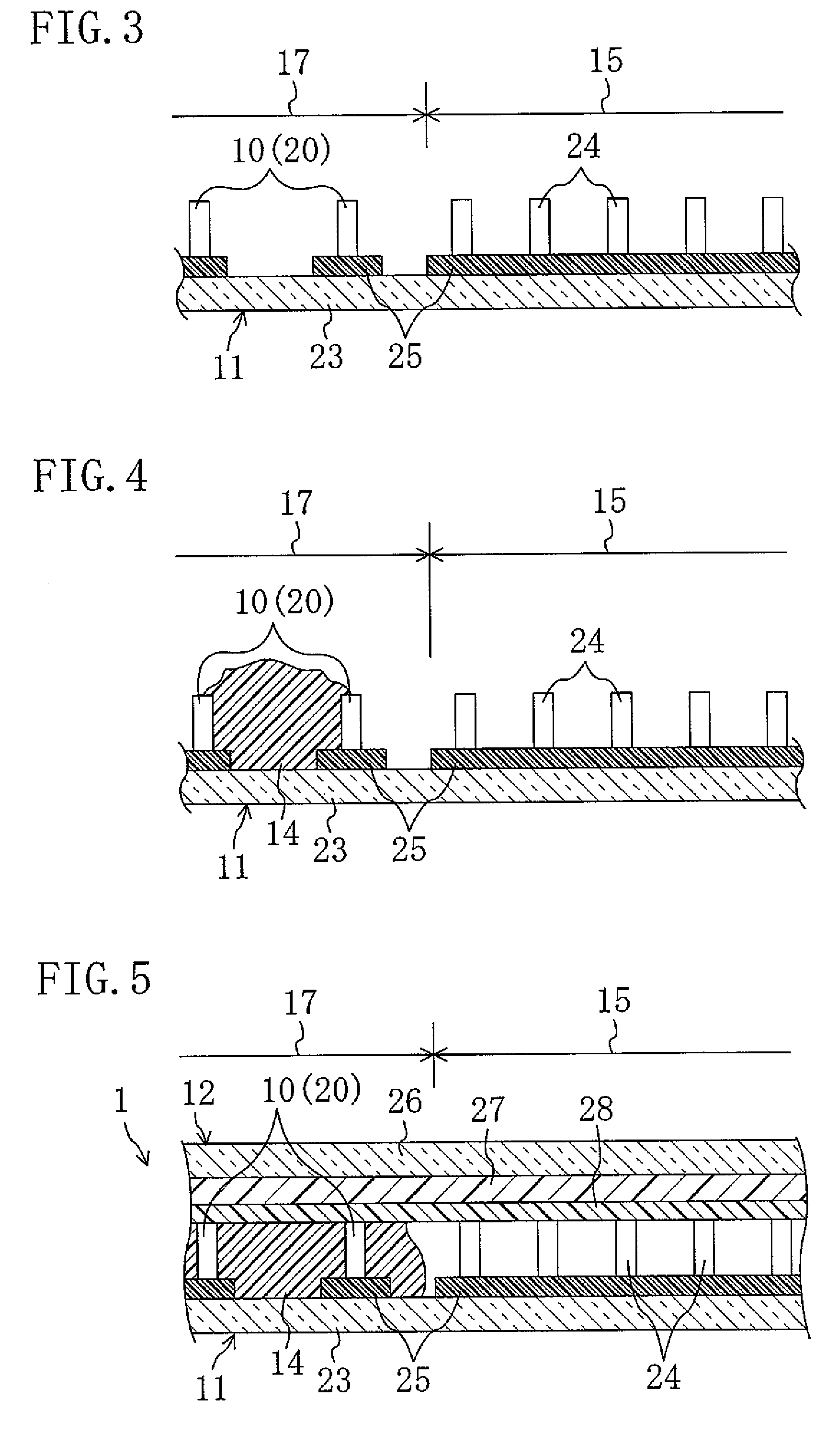 Display comprising a plurality of spacer rows having first and second protruding portions and method of manufacturing the same