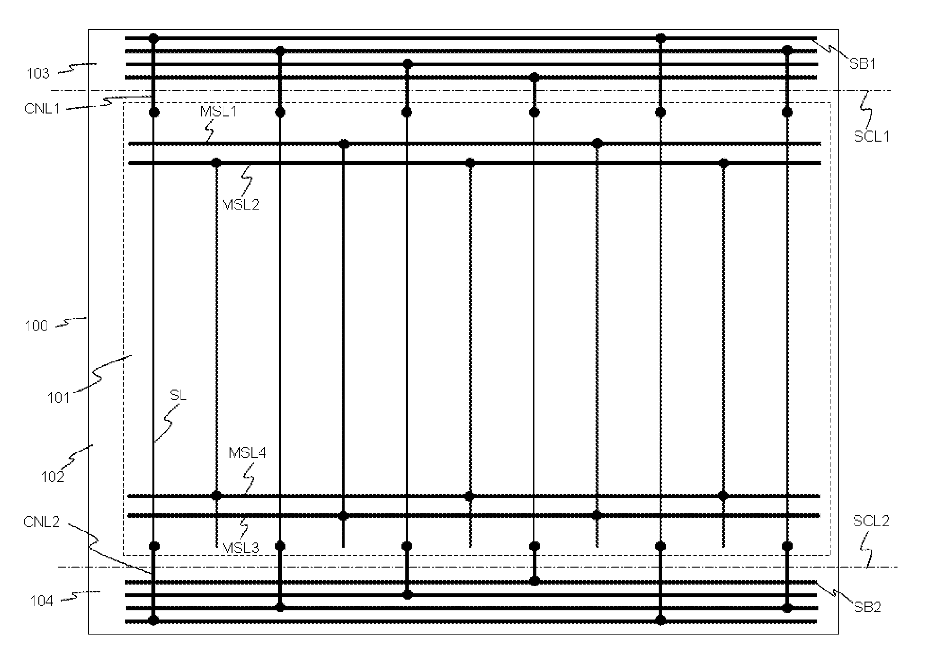 Display panel for display device and method for detecting defects of signal lines for display devices