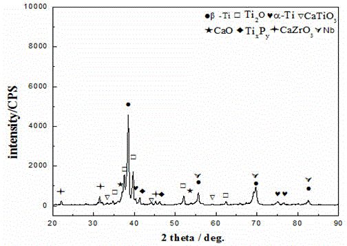 Titanium-niobium-zirconium-based calcium pyrophosphate biological composite material preparation method