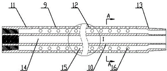 Dual-channel porous turbulence pressure relief drilling tool for soft coal rock drilling, and construction method of drilling tool