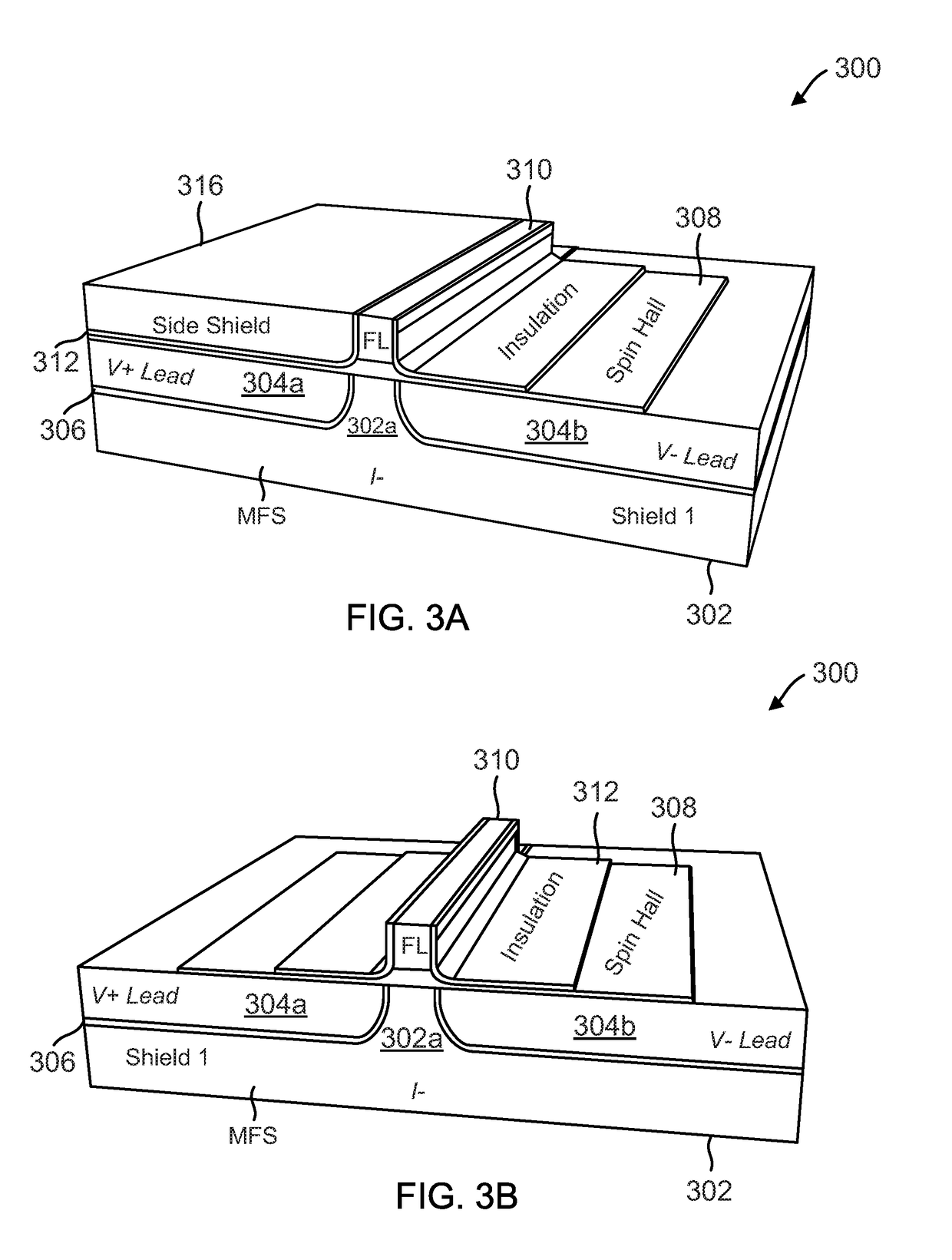 Magnetic sensor using spin hall effect