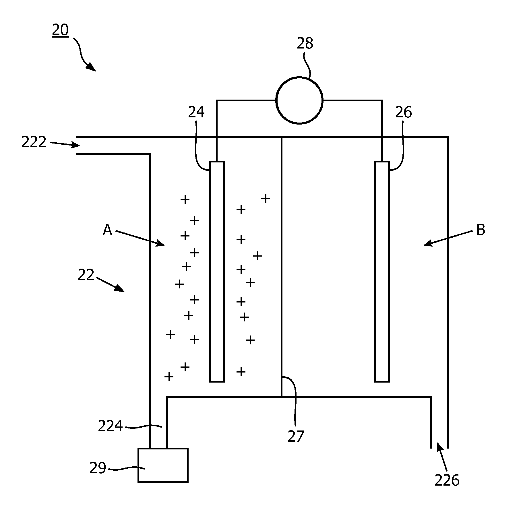 Device and method for decaffeinating a liquid