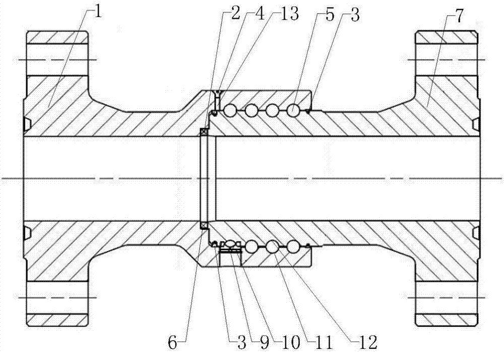 Flange connection device