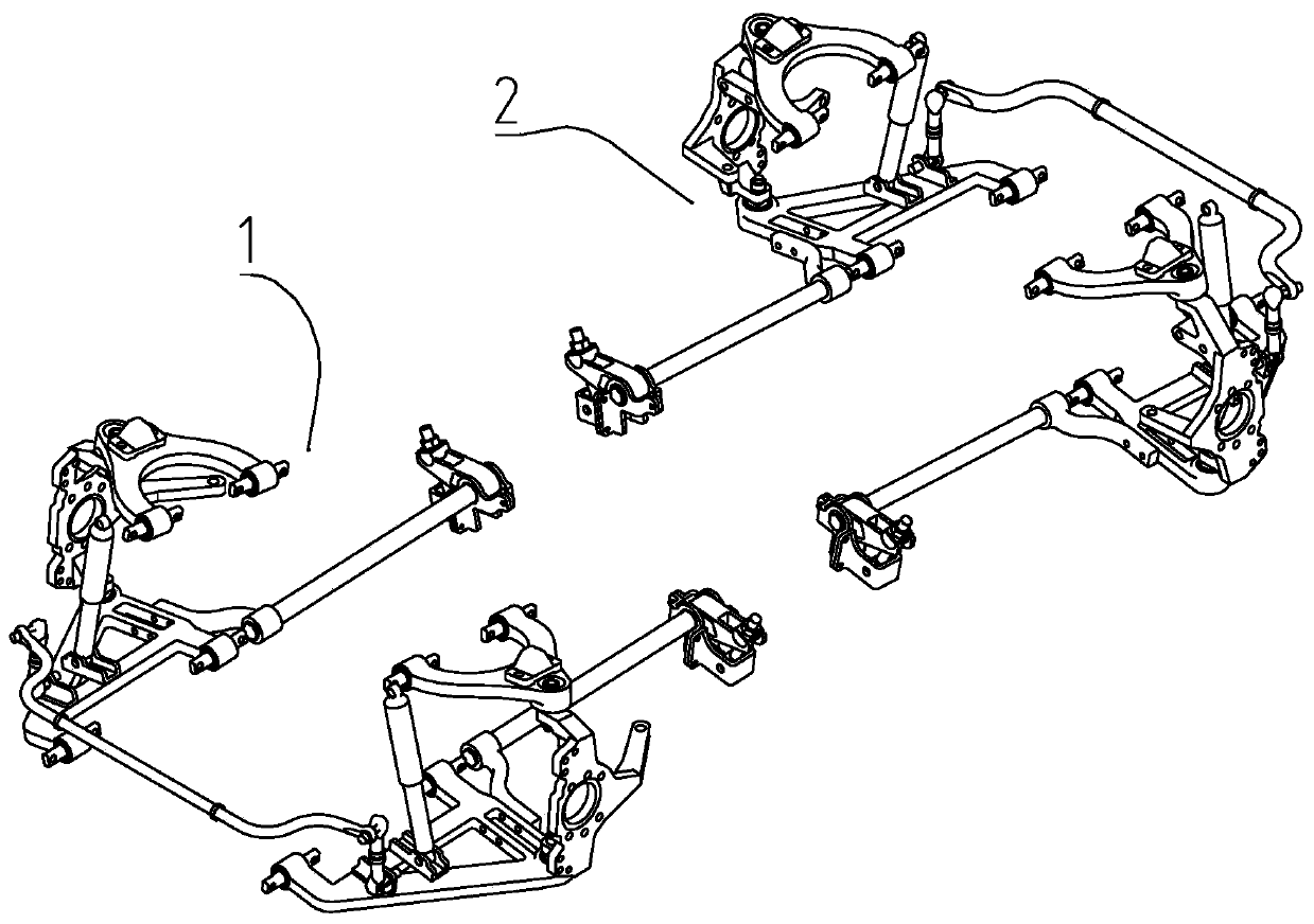 Torsion bar spring double wishbone independent suspension for wheel side driving electric vehicle