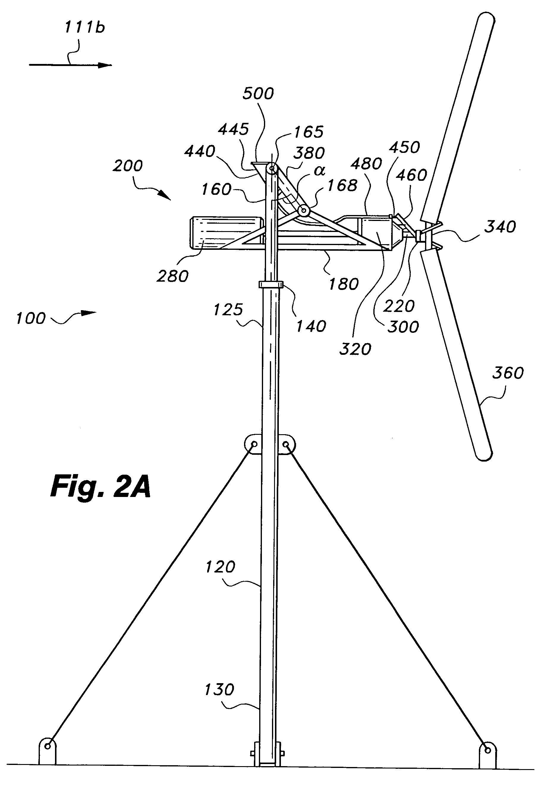 Downstream wind turbine