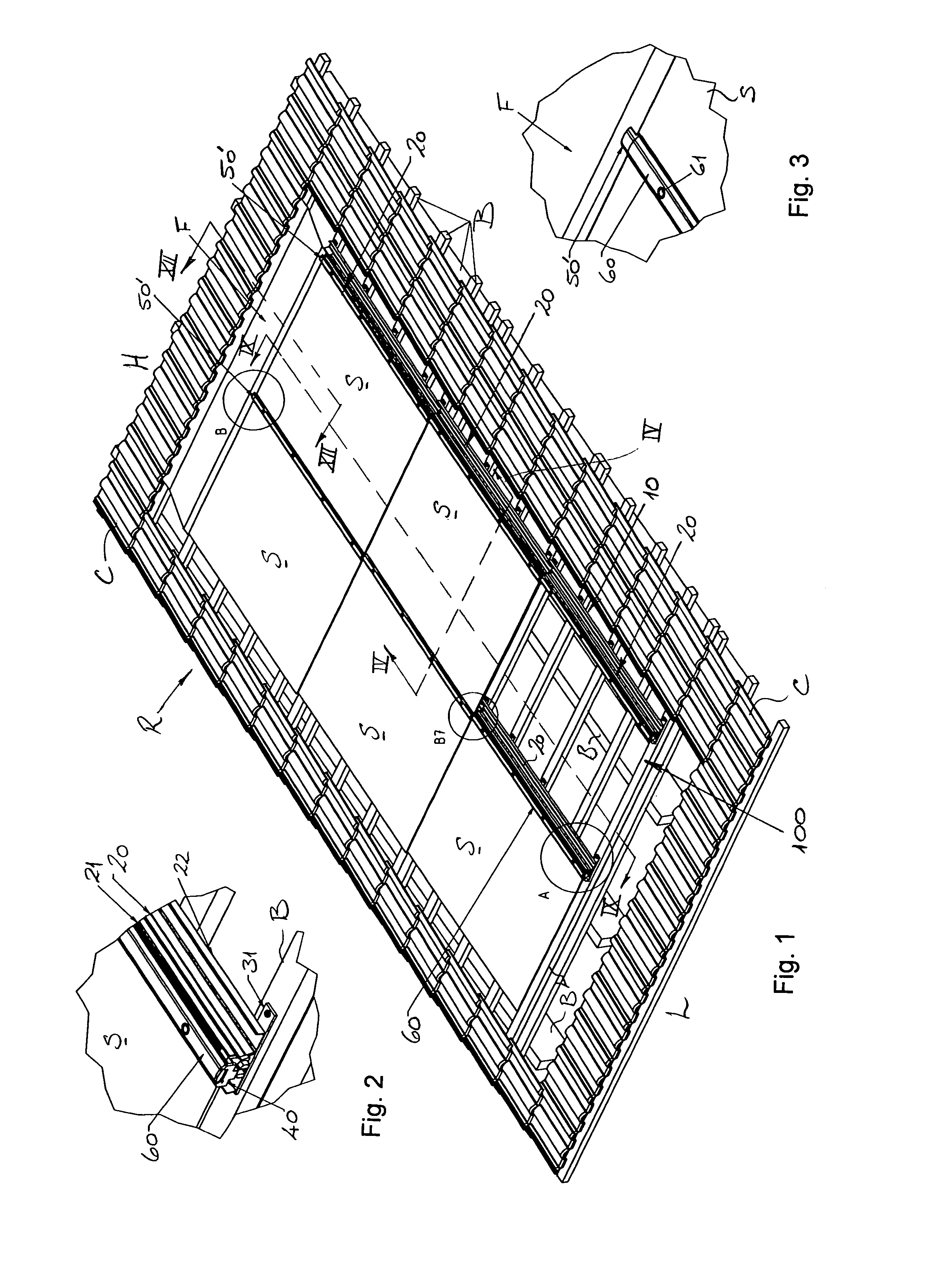 Mounting system for solar panels, and mounting rail and anchoring device therefor