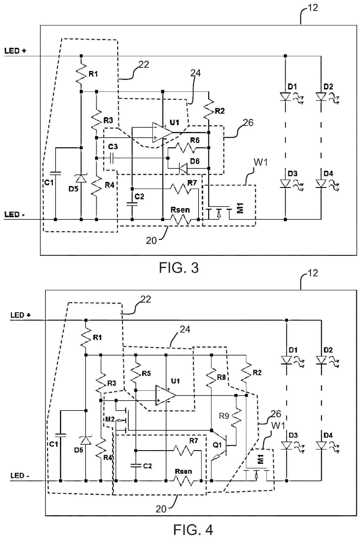 LED arrangement with over-current protection