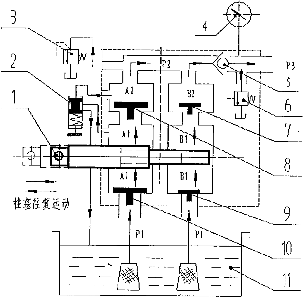 Combined type high and low pressure cylinder hydraulic end