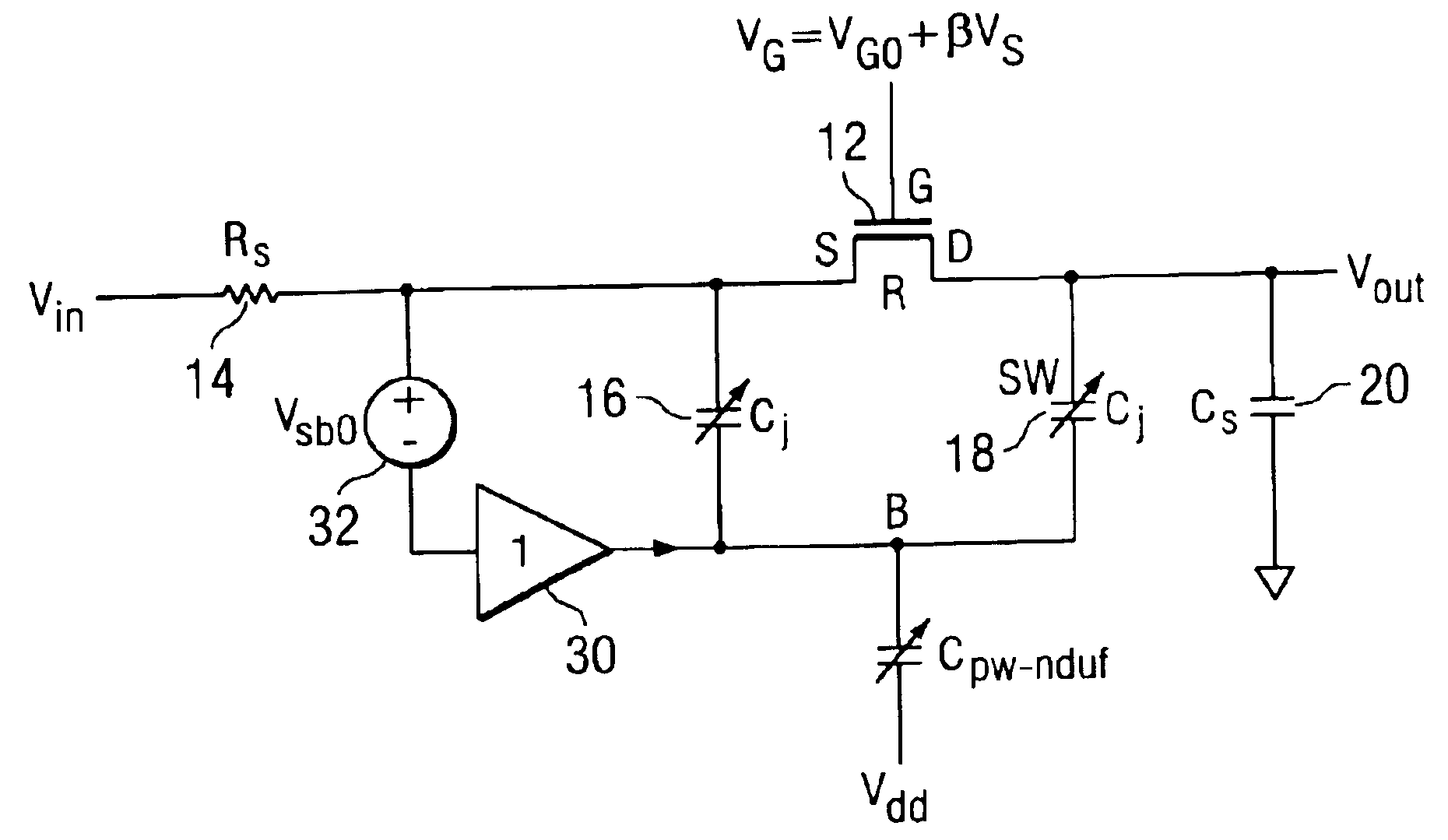 Method and structure for improving the linearity of MOS switches