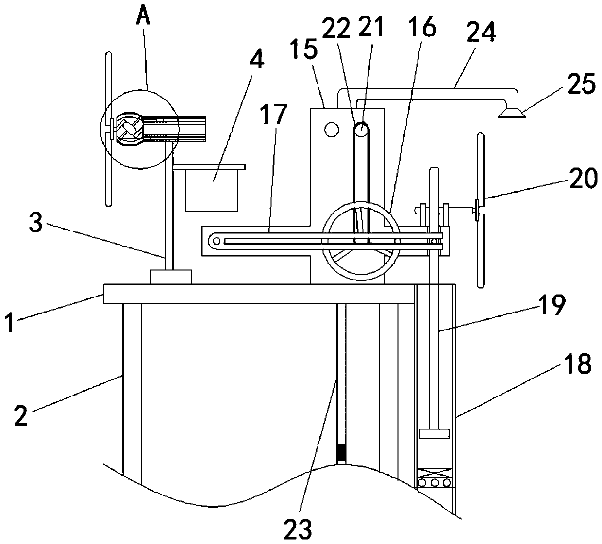 Device for conveniently enhancing oxygen for fish pond by wind energy