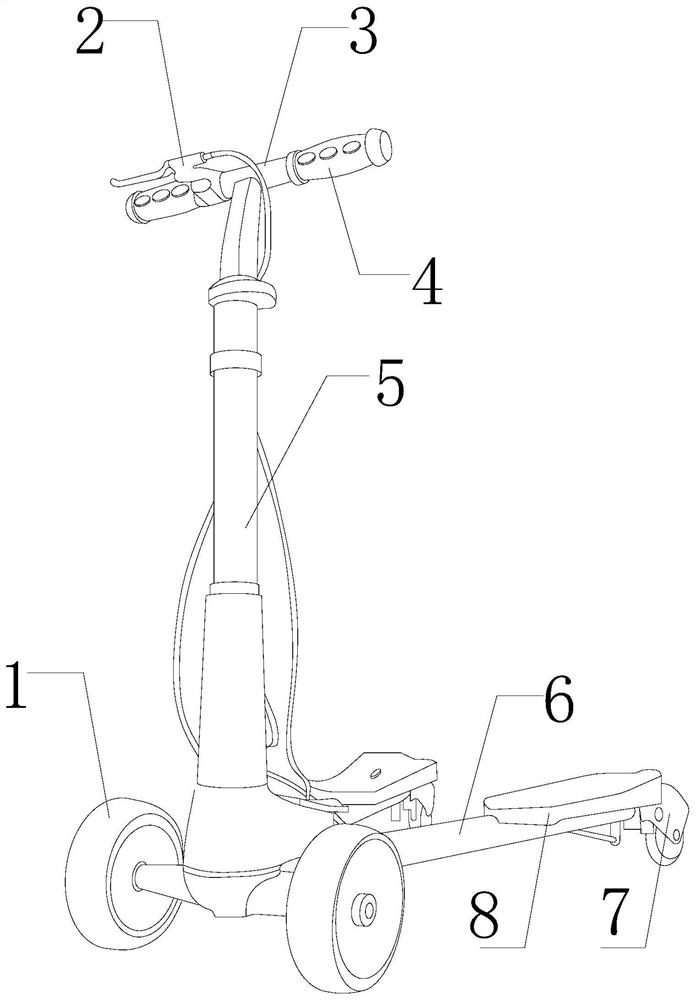 A labor-saving swinging scissors car with anti-collision and long-span based on the magnetic principle