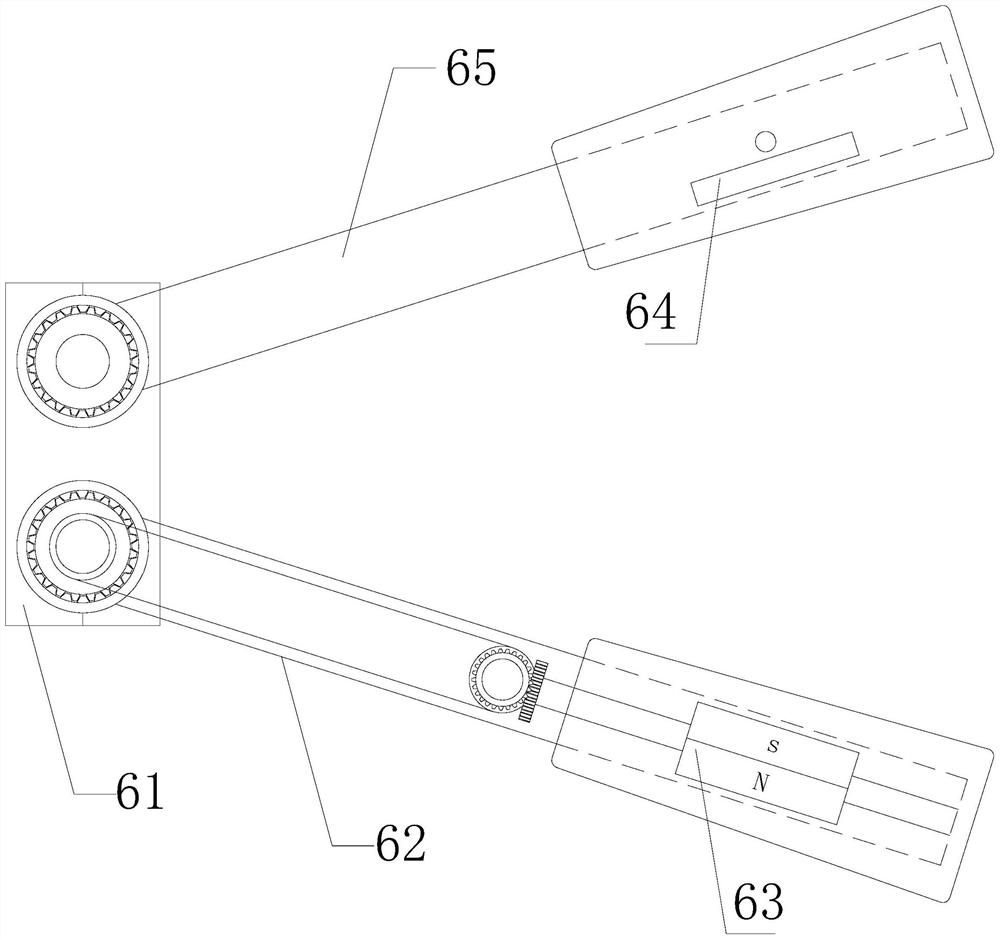 A labor-saving swinging scissors car with anti-collision and long-span based on the magnetic principle