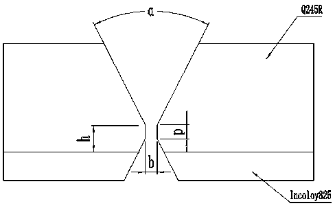 A large-diameter nickel-based composite pipe x groove welding method without argon back filling