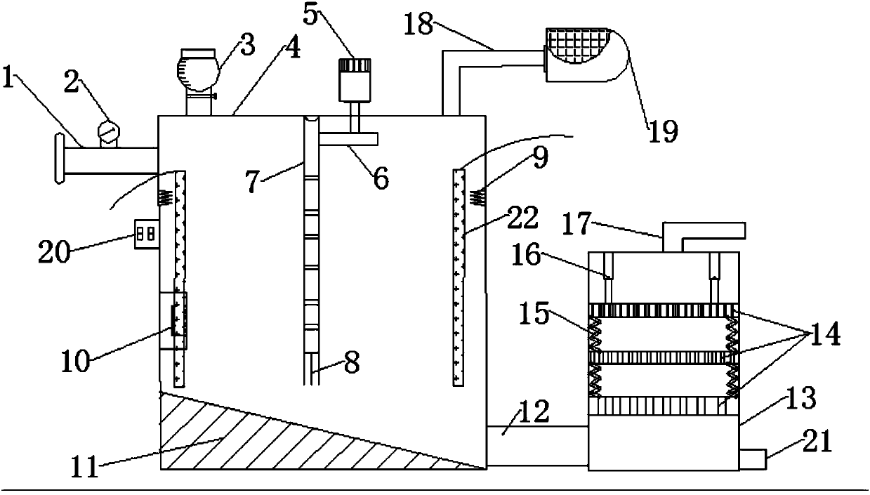 Environment-friendly oscillating and filter-pressing sewage treatment device