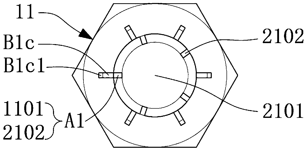 Anti-loosening bolt assembly with buckle pin in axial direction of thread