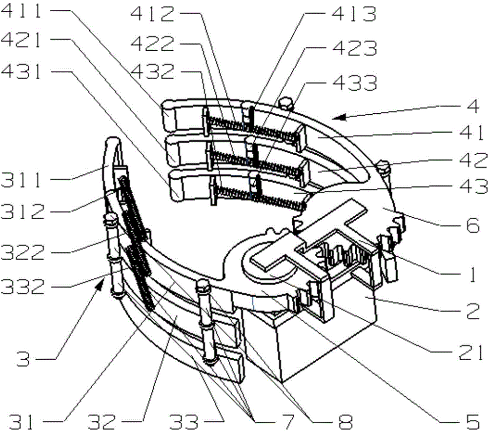 Manipulator tongs capable of striding across fixed obstacle