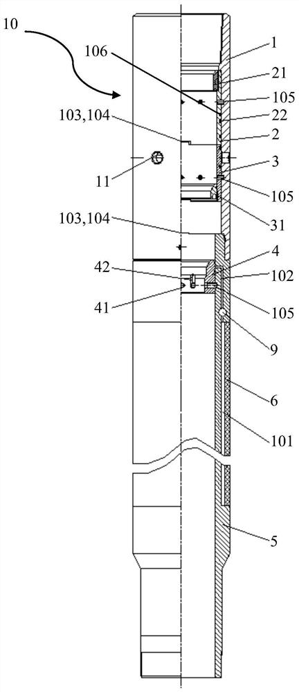 Packing type graded cementing device