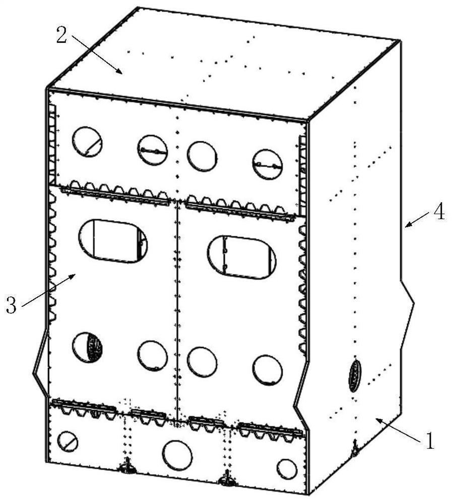 Large box plate type communication cabin structure