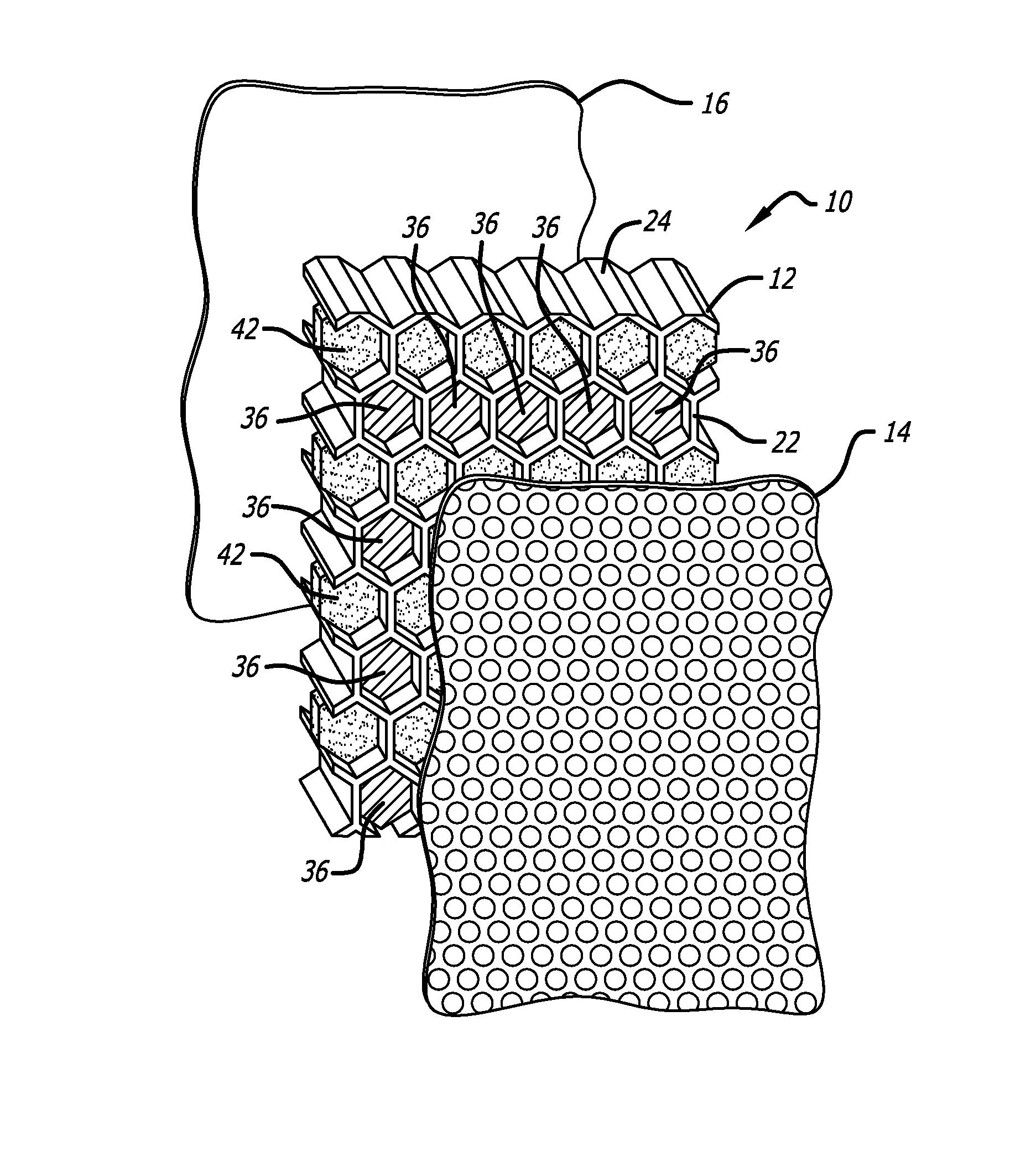 Acoustic structure with increased bandwidth suppression