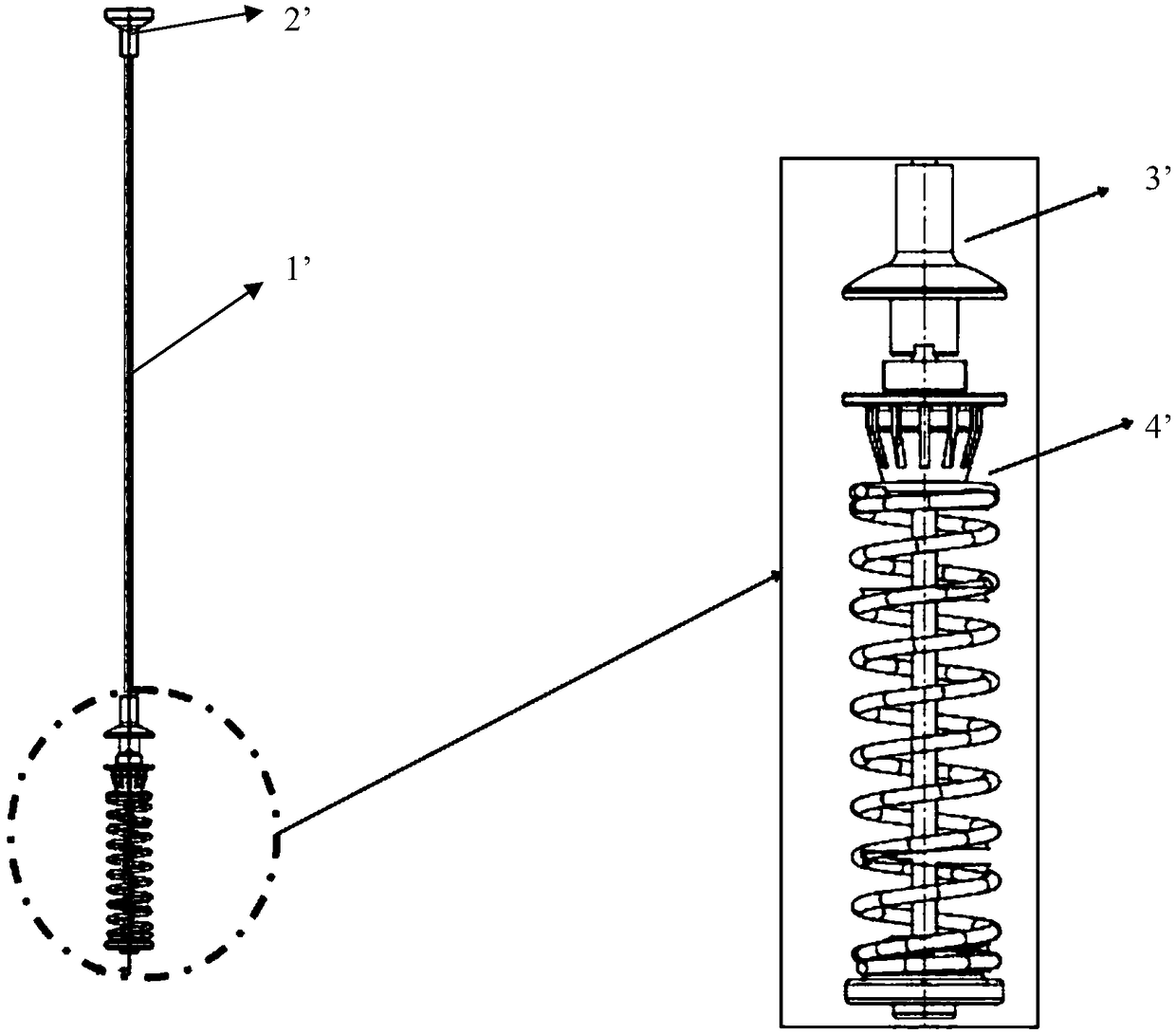 Buffering mechanism of washing machine suspender and washing machine suspender