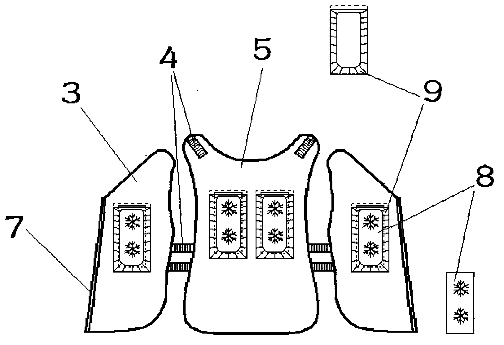 Inflatable temperature-adjusting air-conditioning suit