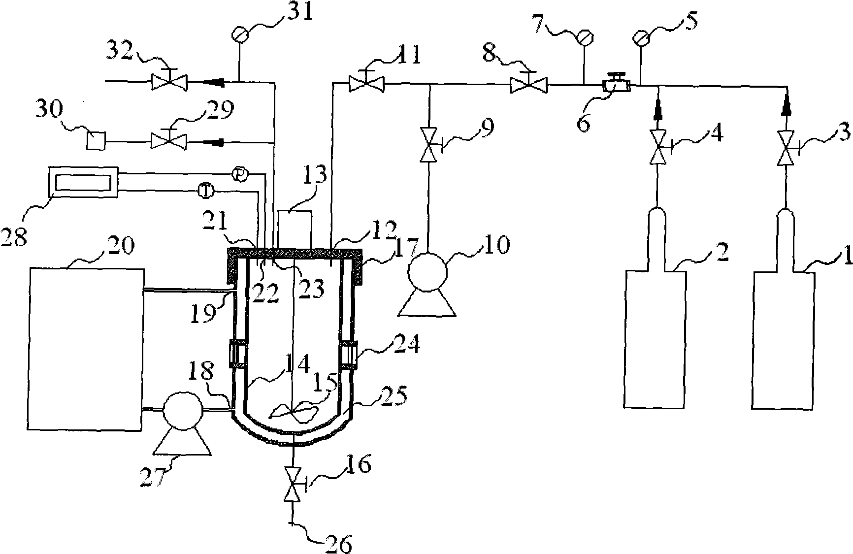 Research system for utilizing CO2 gas to displace methane hydrate