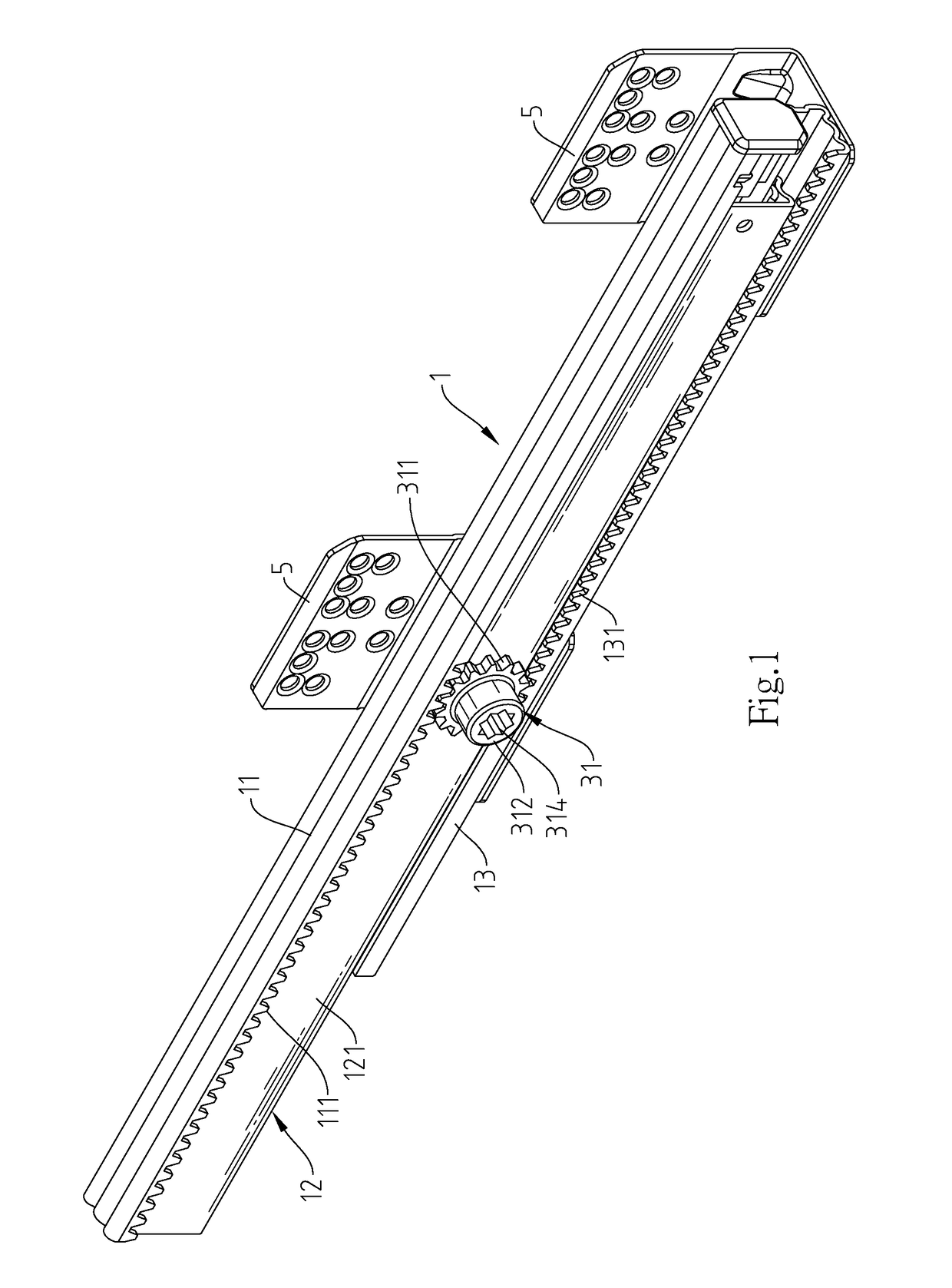 Synchronising sliding rail assembly