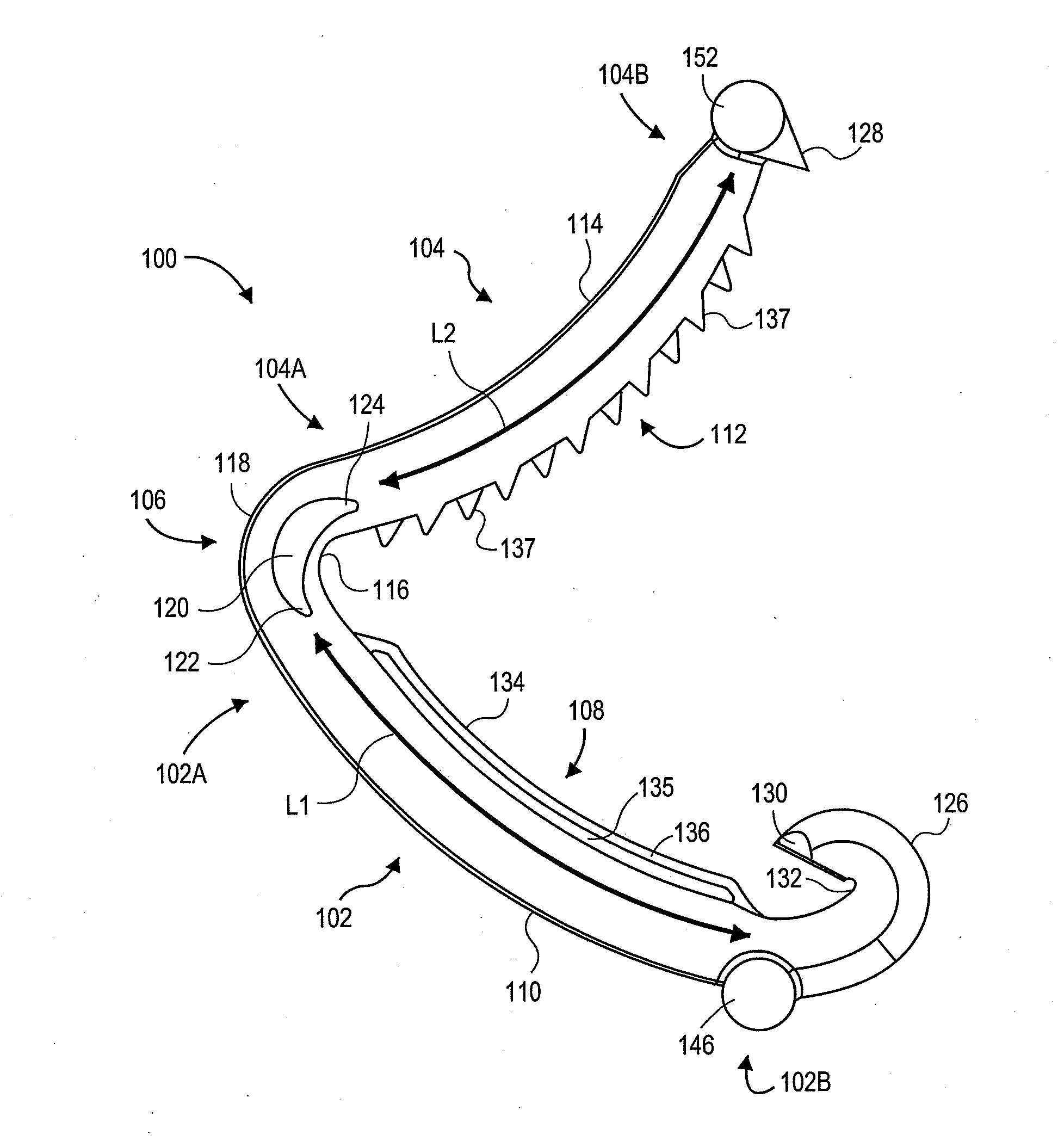 Ligation clip with flexible clamping feature