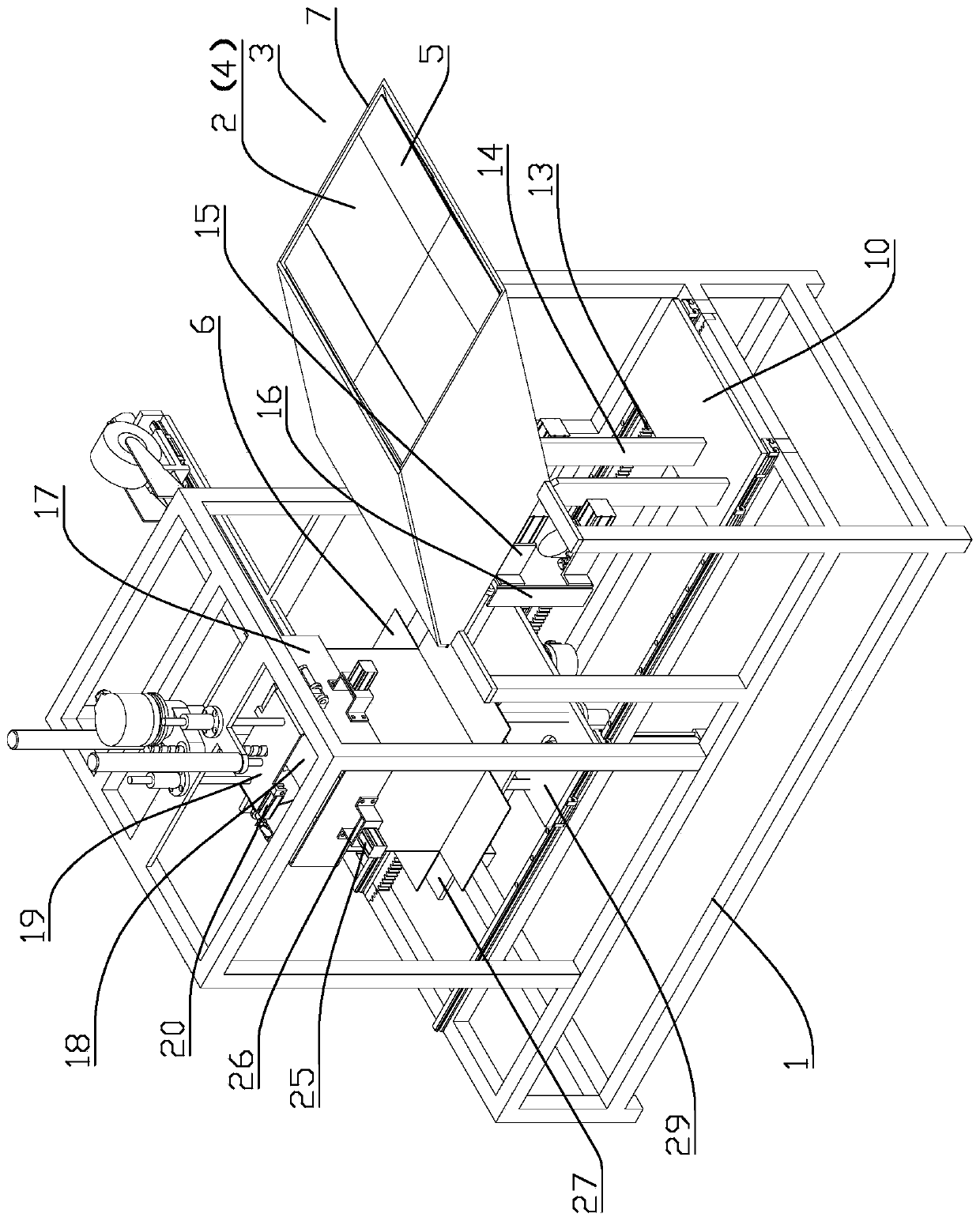 Opening and conveying device for cartons