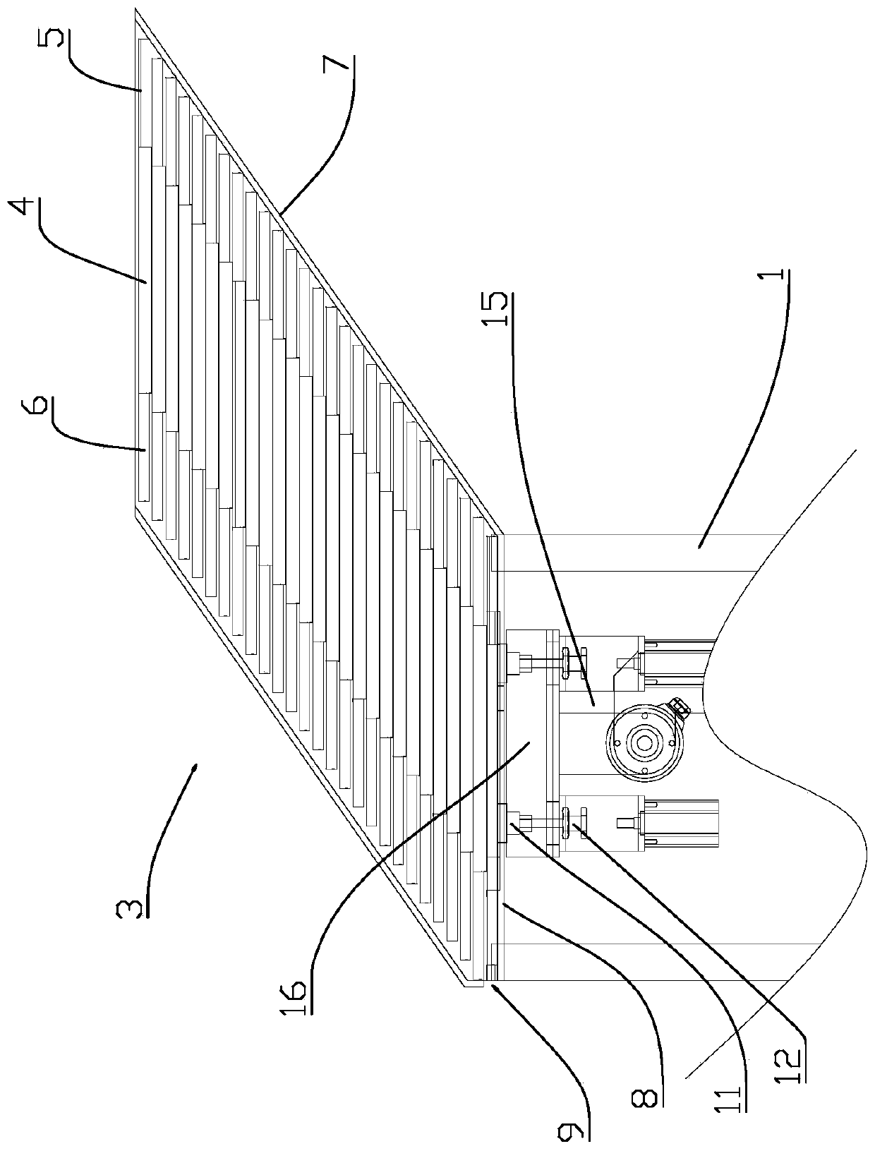 Opening and conveying device for cartons