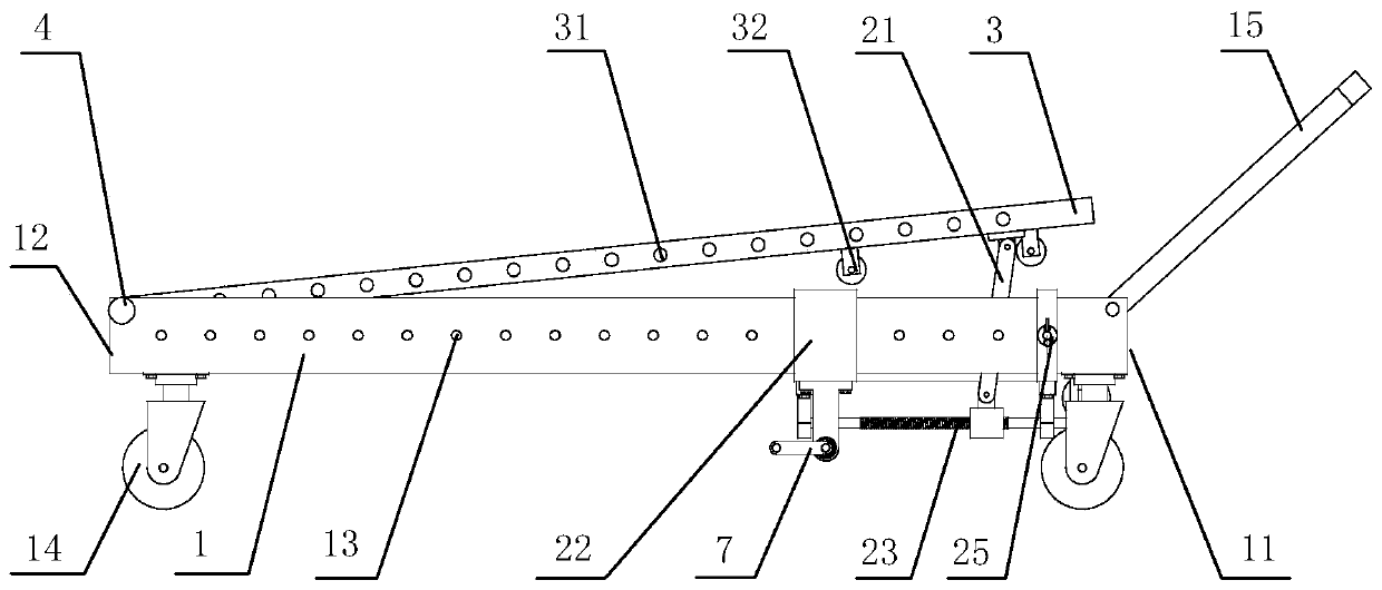 Dumping type flat car