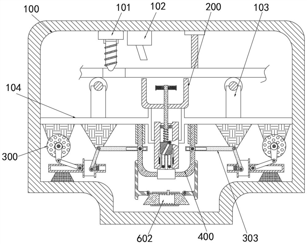 Device for solving waste blockage on through hole in metal material drilling process