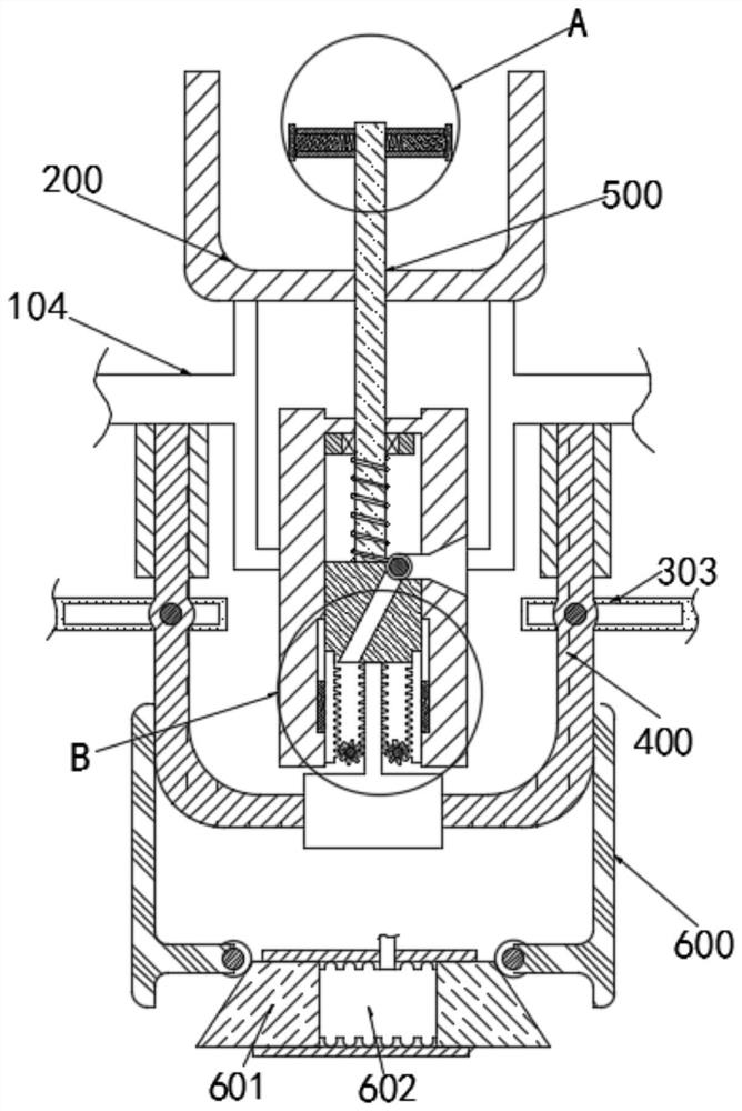 Device for solving waste blockage on through hole in metal material drilling process