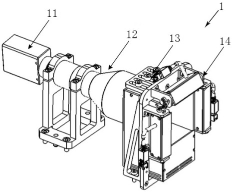 Optical detection device and optical detection method for side wall of inner cavity of mobile phone camera bracket