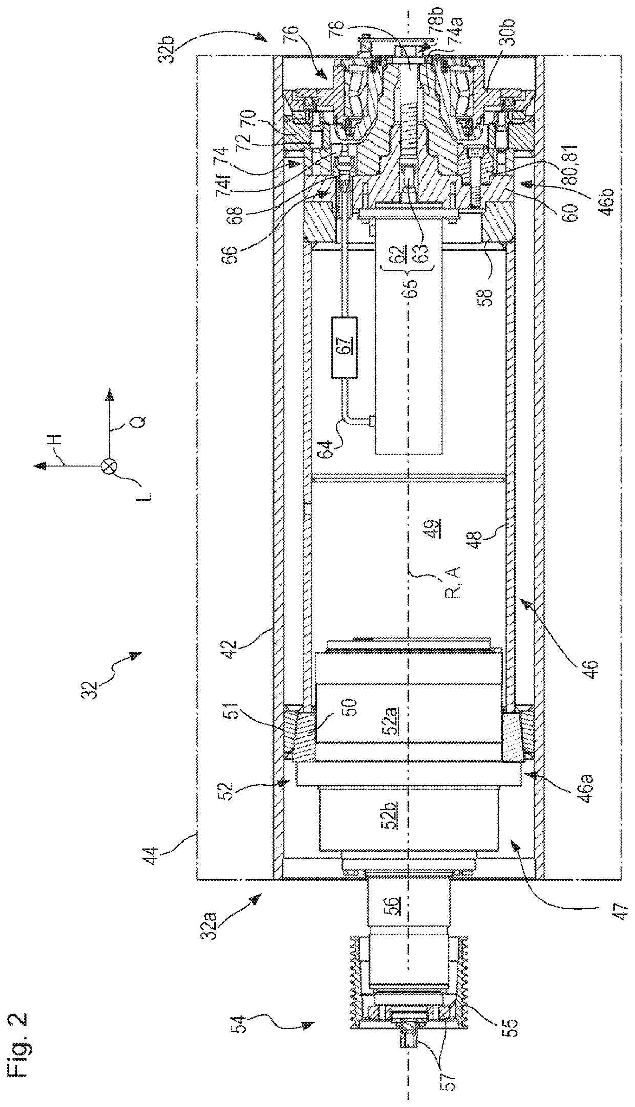 Earth working machine whose working apparatus is displaceable out of its operating position using an onboard actuator