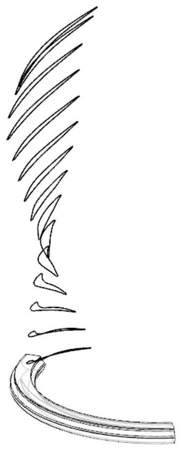 Arc tenon blade root extension structure design method