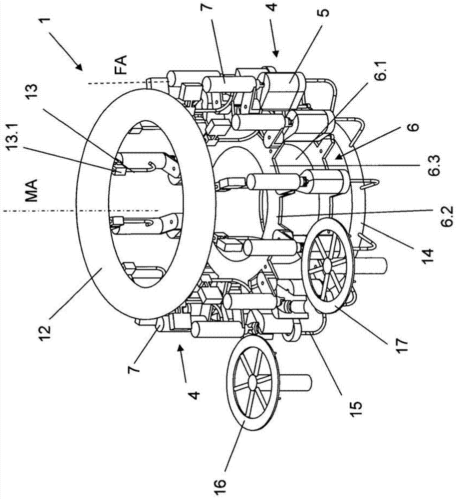 Method and device for cleaning and/or disinfecting a device for producing containers filled with a liquid filling material