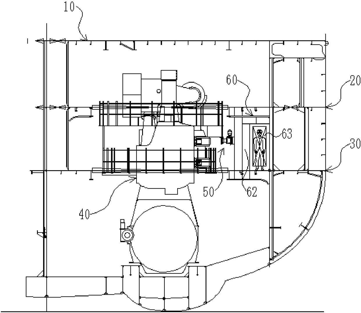 Ship mainframe cross brace reinforcement structure and ship