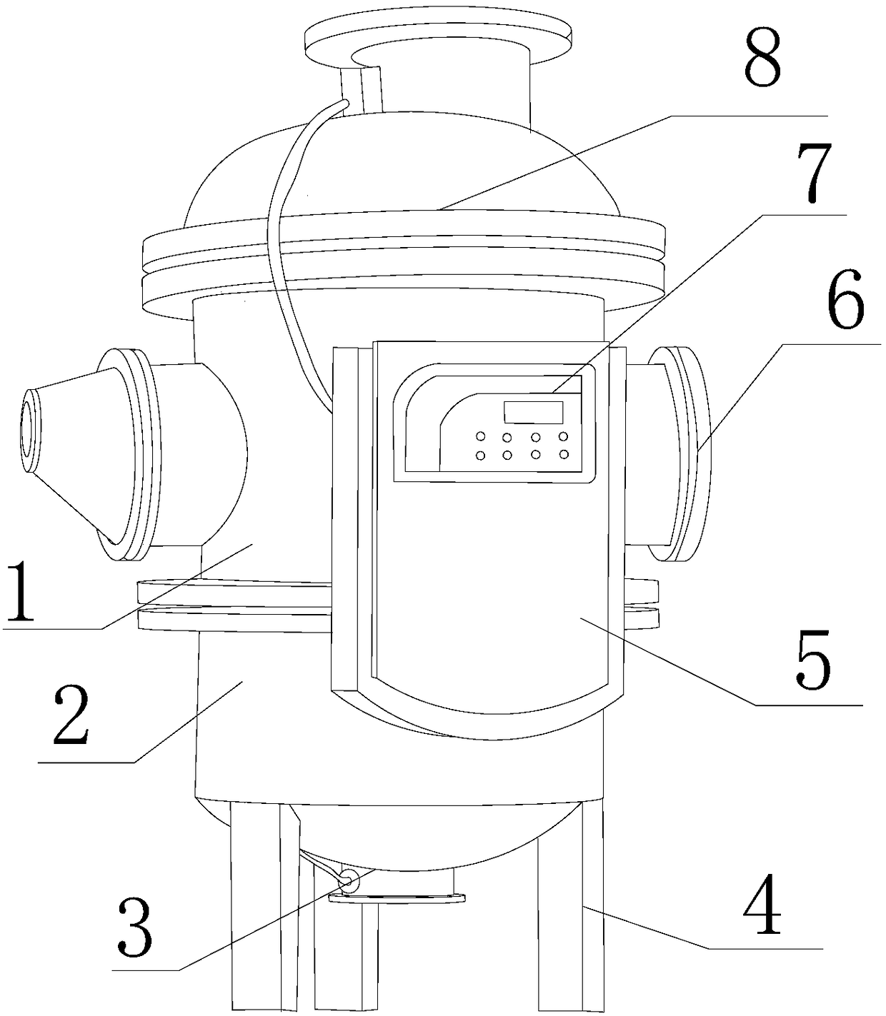 Unpowered rural sewage treatment device