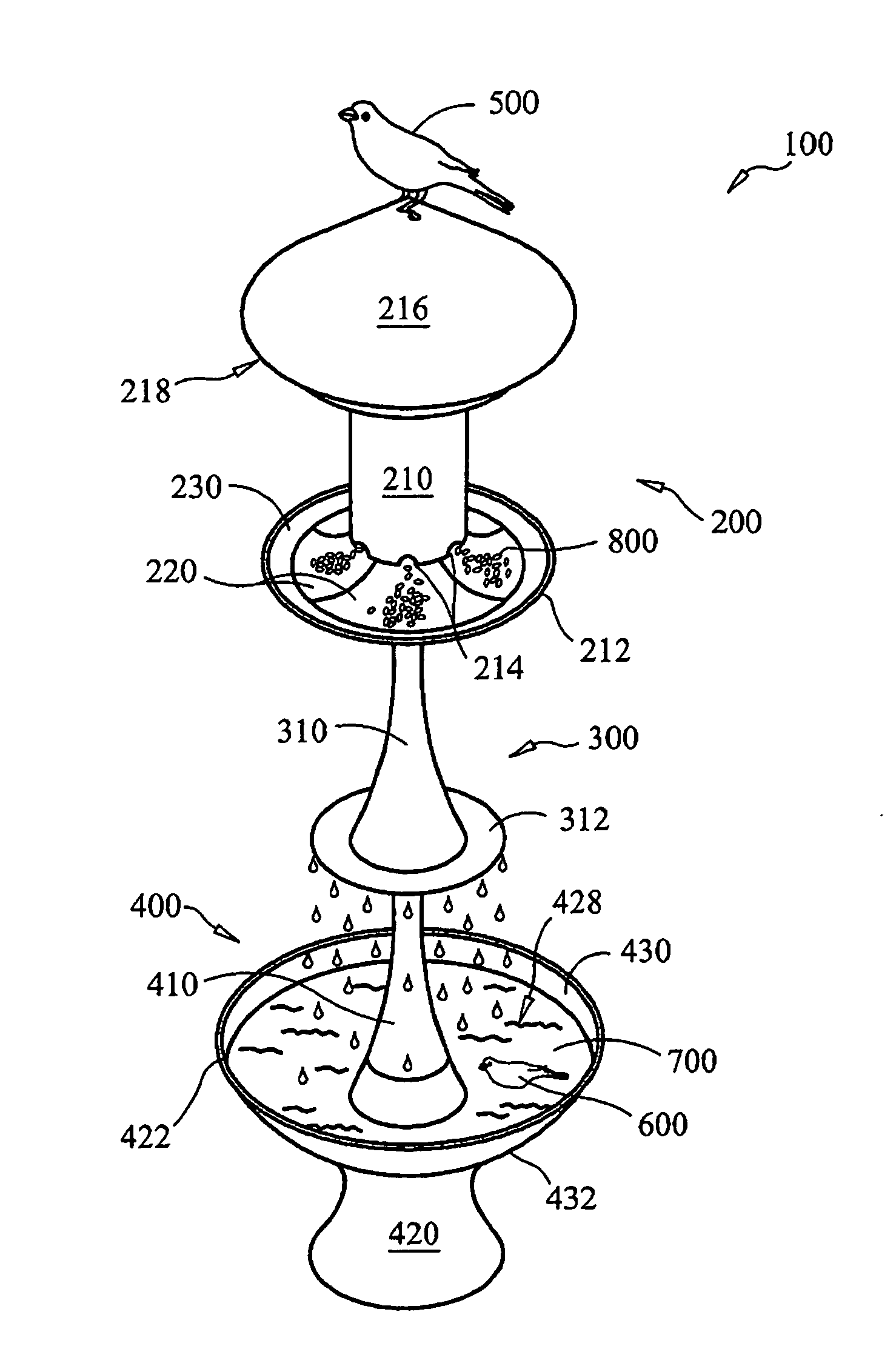 Combination birdfeeder and fountain