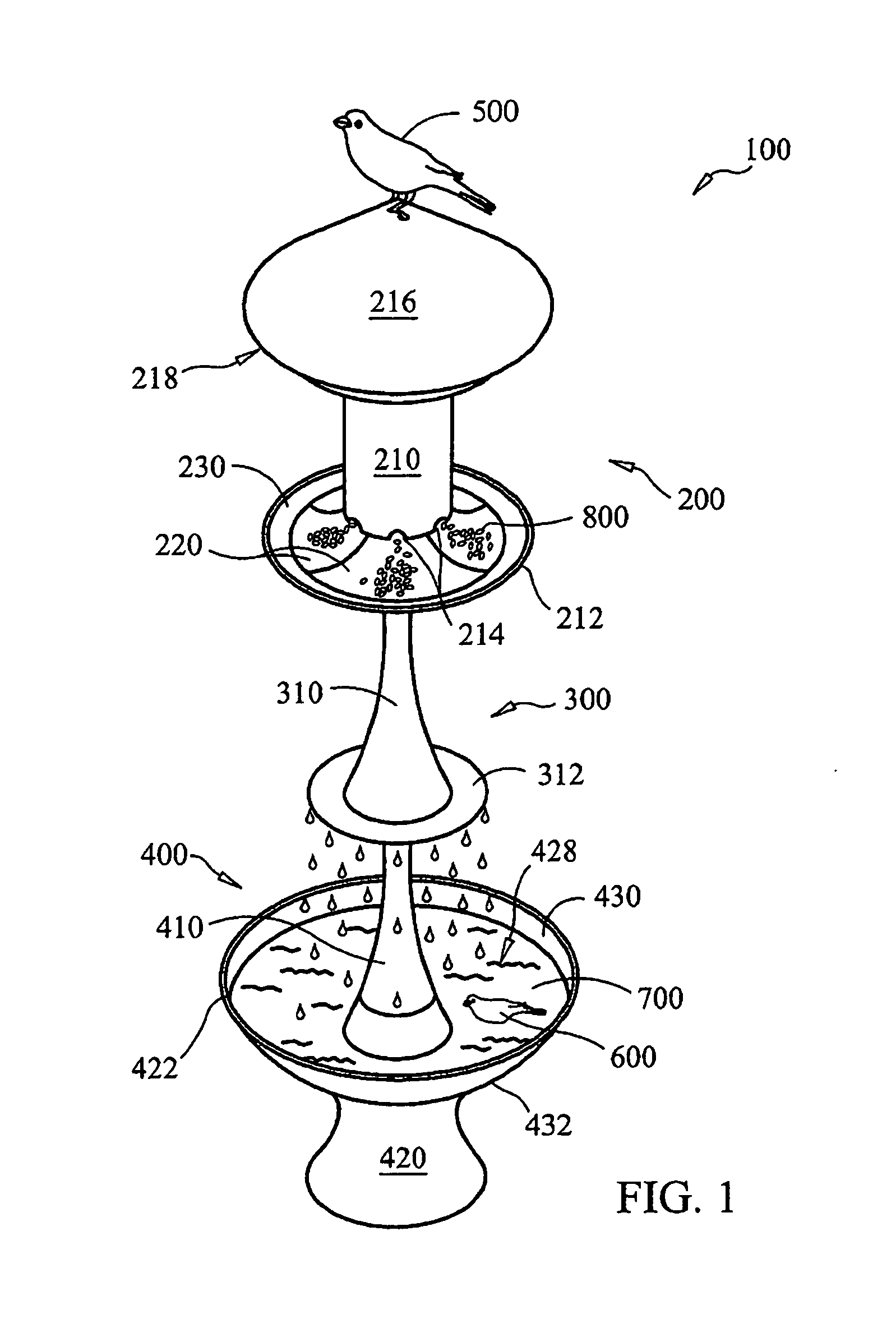 Combination birdfeeder and fountain