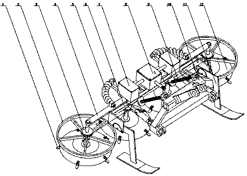 Mowing and alfalfa harvesting mechanical device for orchards