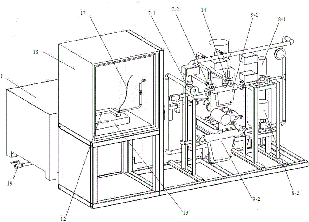 Water flow rate testing device of turbine blade of aviation engine