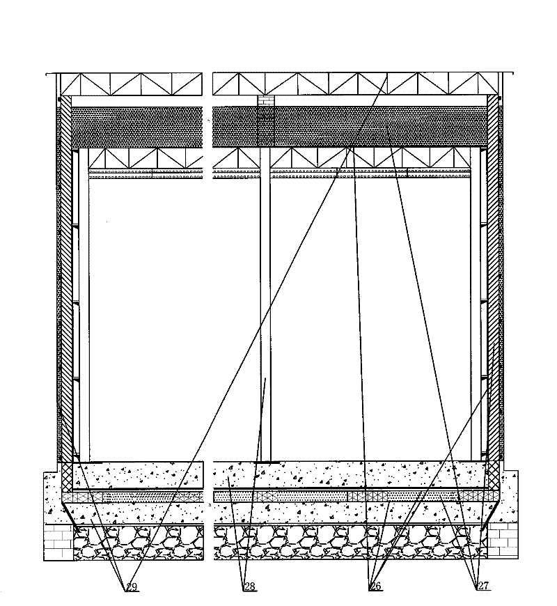 Power-saving economical combined heat-insulating integral refrigerator in civil engineering steel structure