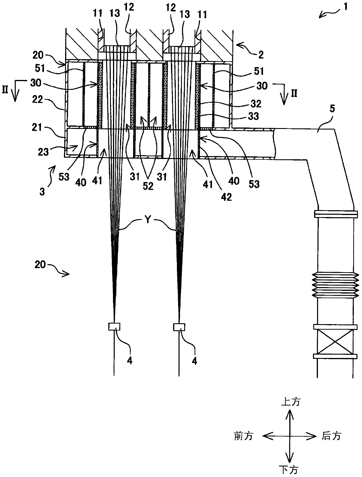 Yarn cooling device