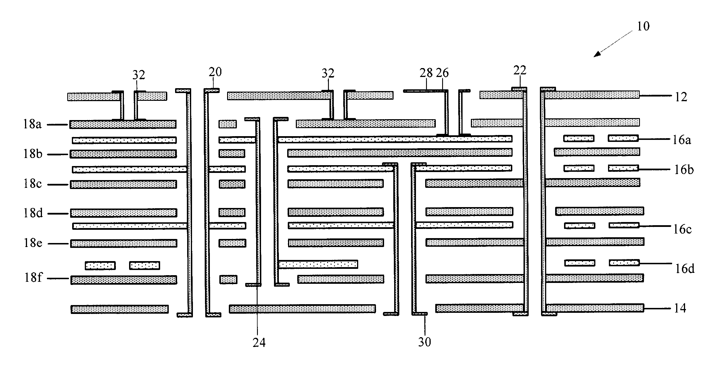 Techniques for reducing the number of layers in a multilayer signal routing device